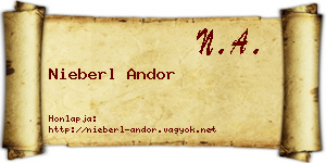 Nieberl Andor névjegykártya